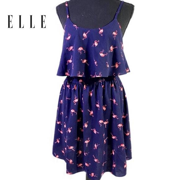 Elle Dresses & Skirts - Elle Navy Dress with Pink Flamingos